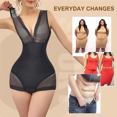 Shapewear Sexy Mesh Compression Breathable Seamless Bodysuit Tummy Tuck BodyShaper Transparent Lingerie