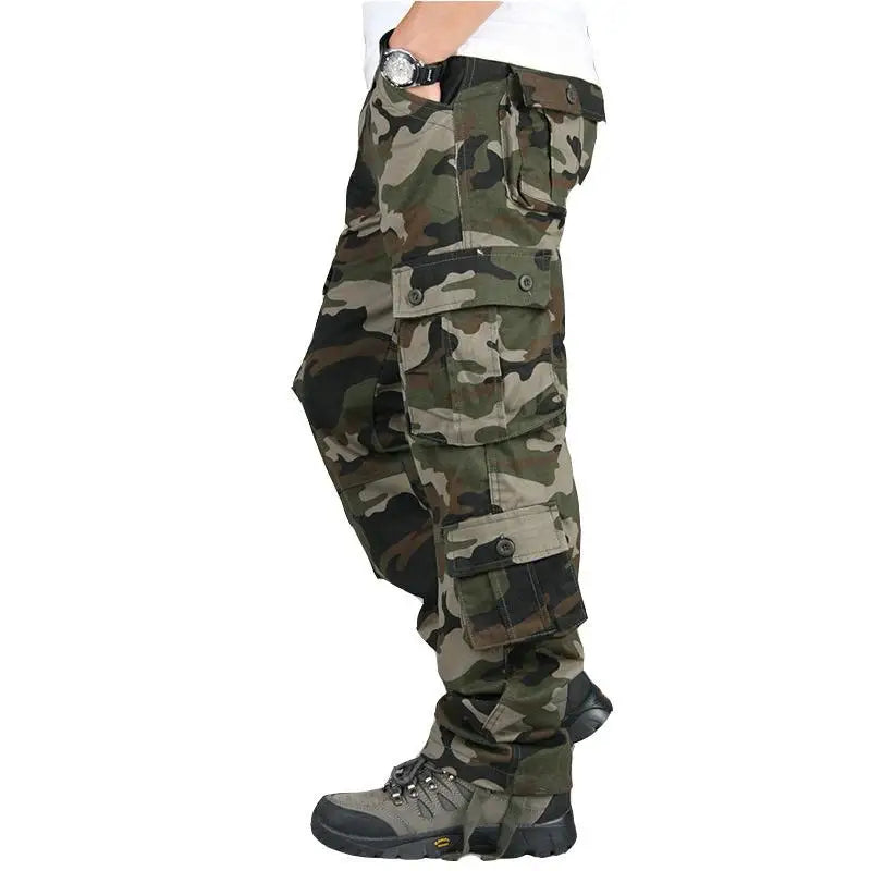 Top Quality Stylish Men's Cotton Tactical Military Multi Pockets Trousers Cargo Pants