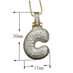 Exquisite Personalized 26 Letters Cubic Zirconia Pendant Necklace for Women and Men
