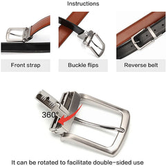 High Quality Fashion Men's Genuine Leather Belt Reversible Buckle Belts