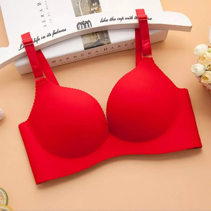Elegant Women Sexy Seamless Floral Push Up Wire Free Bras