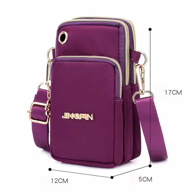Fashion Stylish Casual Waterproof Nylon Crossbody Messenger Shoulder Cell Phone Handbags