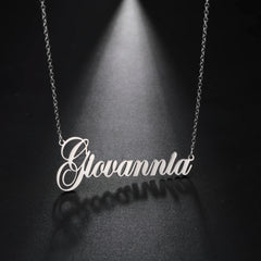 Silver Color - Exquisite Stainless Steel Personalized Name Pendant Necklace