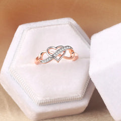 Elegant Gold Plated Two Tones Infinity Love Heart Rings