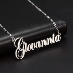 Silver Color - Exquisite Stainless Steel Personalized Name Pendant Necklace