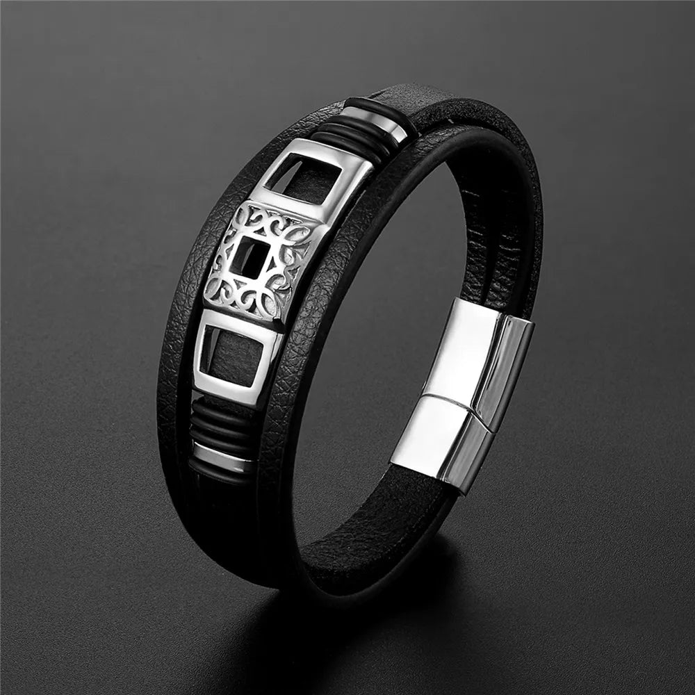 High Quality Luxury Genuine Leather Bracelet for Men