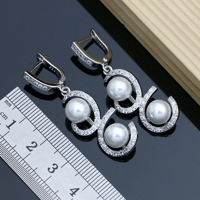 Luxury 925 Sterling Silver Freshwater Pearl Jewelry Sets