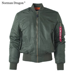 High-Quality Military Tactical MA-1 Flight Bomber Jacket: Rugged Style with Heavy-Duty Zipper and Front Pockets