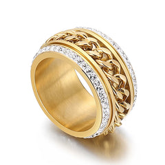 Gorgeous Peru Lima Gold Stainless Steel Twist Pattern Ring for Women and Men