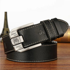 High-Quality Men's Casual Genuine Leather Belt with Retro Pin Buckle