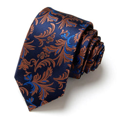 Luxury VanGise 100% Silk Paisley Blue Green Orange Floral Necktie