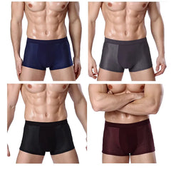 Luxury High Quality 4Pcs Bamboo Fiber Boxer Shorts Mesh Breathable Underwear 8XL Plus