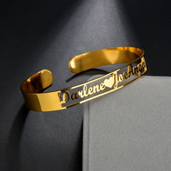 Elegance Personalized Stainless Steel Custom Name Bangles