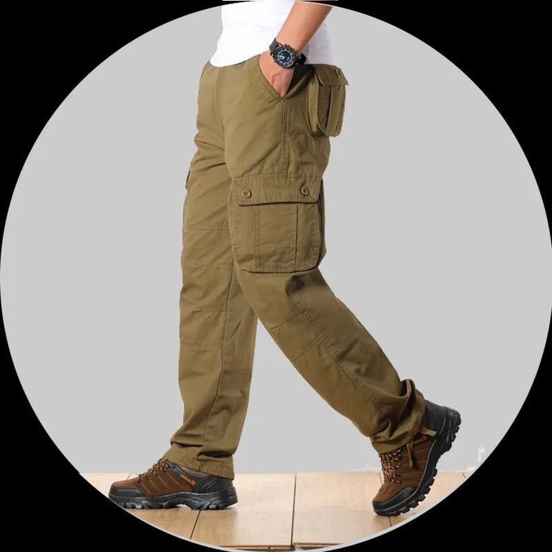 High Quality New Men's Cotton Cargo Pants Casual Multi Pockets Military Tactical Trousers