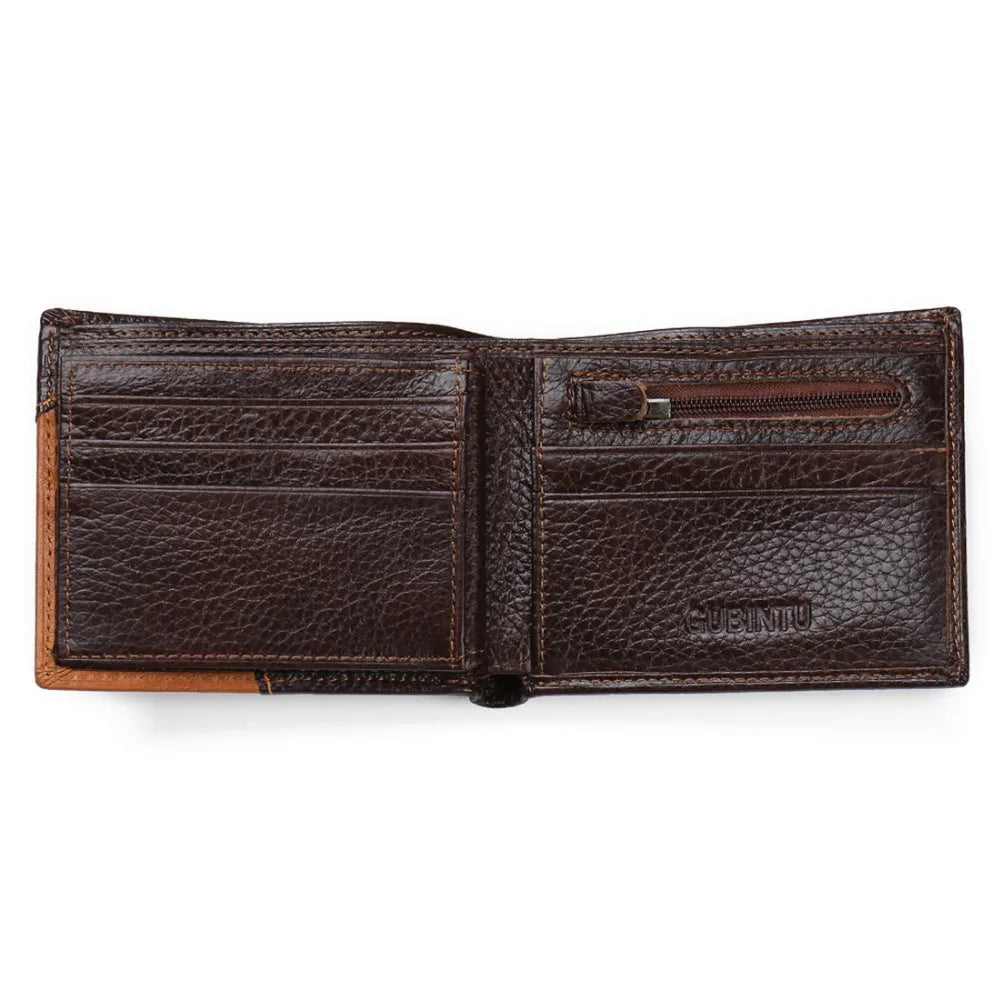 Luxury Genuine Leather Men's Wallet: Top Quality, Standard Design, Eagle Cartera