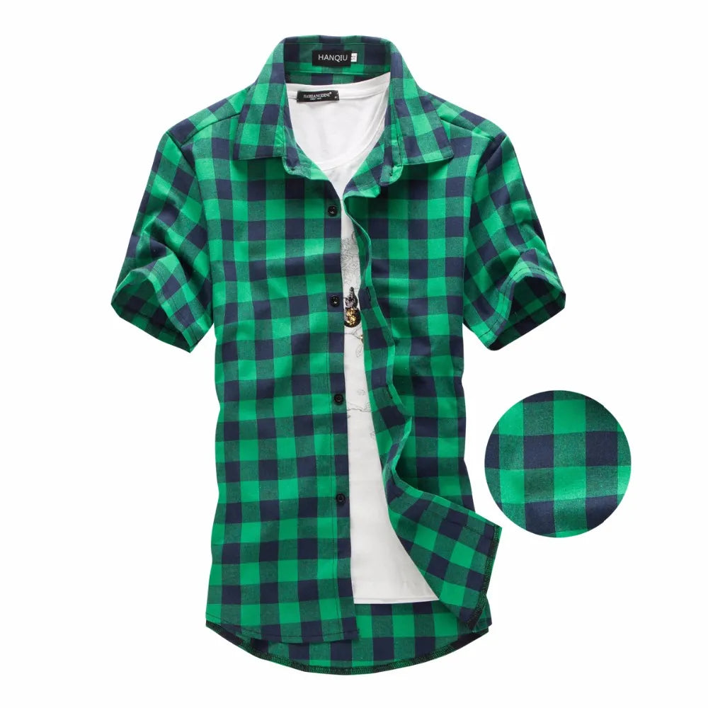 New Trendy Fashion Men's Casual Plaid Shirts