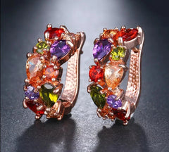Gorgeous Rose Gold Color Dazzling Cubic Zircon Earrings