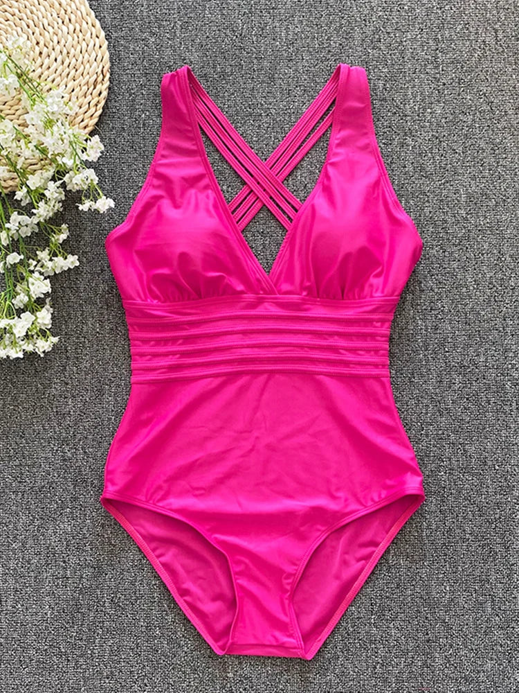 Gorgeous Hot One Piece Cross Bandage Backless Swimsuit