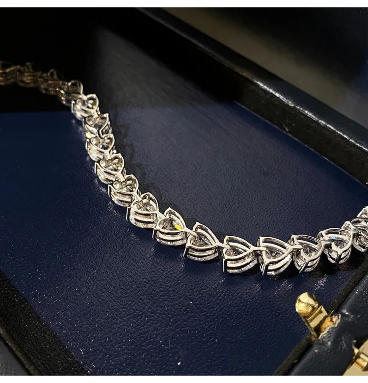 Exquisite 925 Sterling Silver Lab Diamond Tennis Bracelet