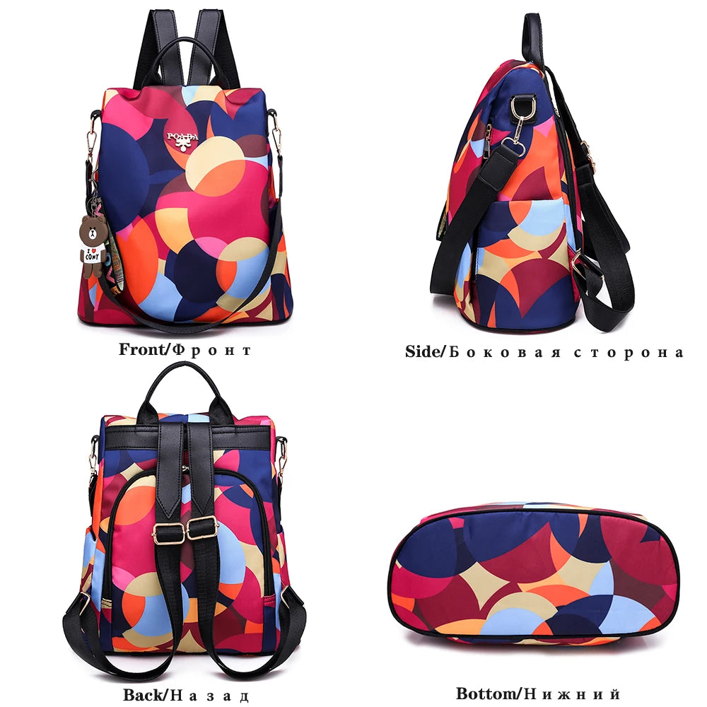 Fashion Multifunctional Anti-theft Backpacks Oxford Shoulder Bag Large Capacity Travel School