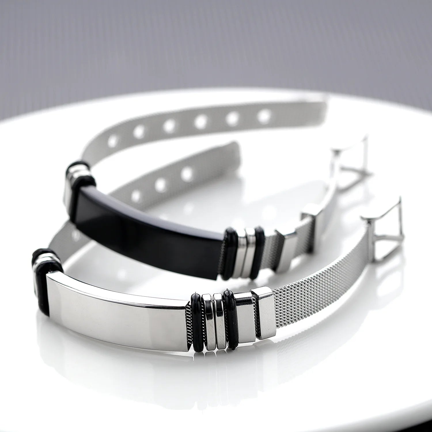 Exquisite Luxury Stainless Steel Custom Name Engrave Logo Id Bracelets for Men