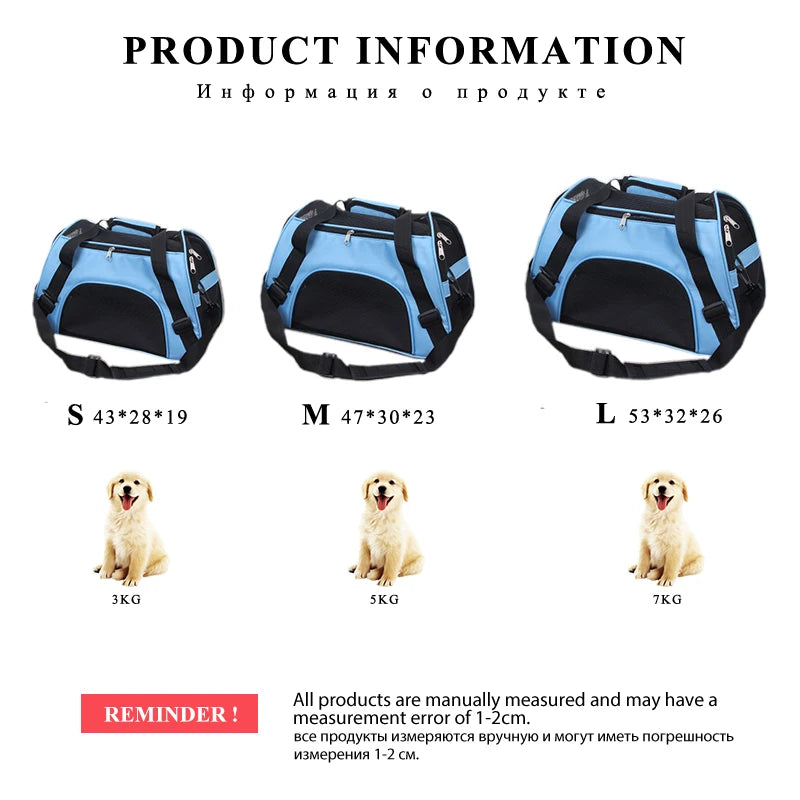 High-Quality Breathable Mesh Cat Bag: Portable Dog Carrier with Zipper for Small Dogs and Cats