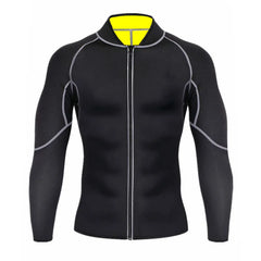 Men Shapers Sauna Suit Neoprene Sweat Jacket Workout WeightLoss Long Sleeve Waist Trainer Body Shaper with Zipper Undershirt