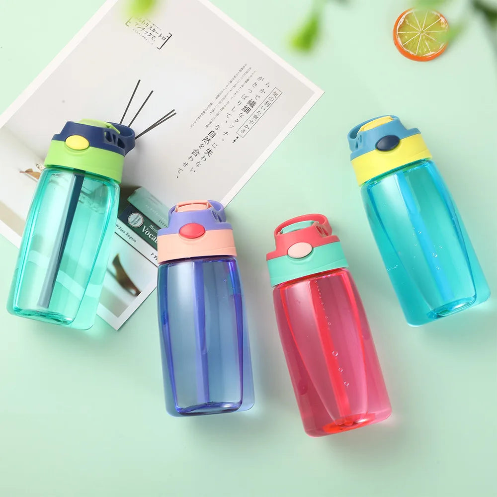 Durable Children's Water Bottle With Straw |Sports Fitness|Heat-Resistant|480ml