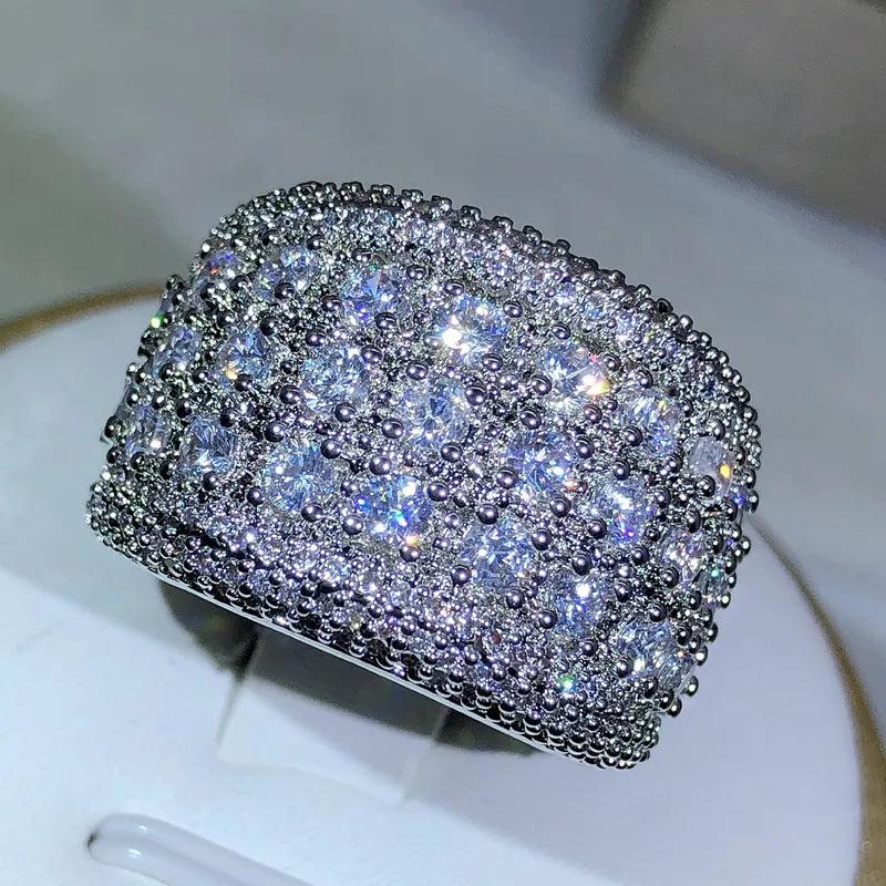 Luxury Brilliance Sparkling 925 Sterling Silver Bling Ring