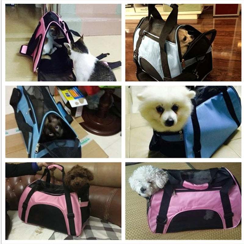 High-Quality Breathable Mesh Cat Bag: Portable Dog Carrier with Zipper for Small Dogs and Cats