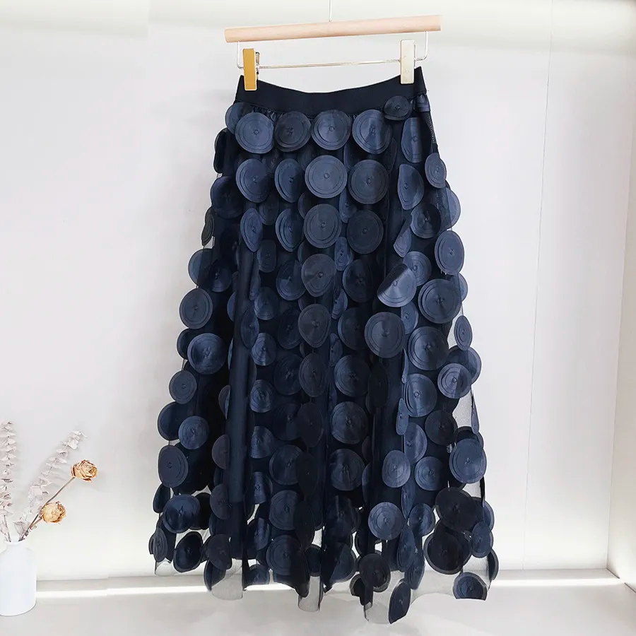 Gorgeous Luxury Fashion Women's 3D Polka Dot Design Tulle Mesh Skirts