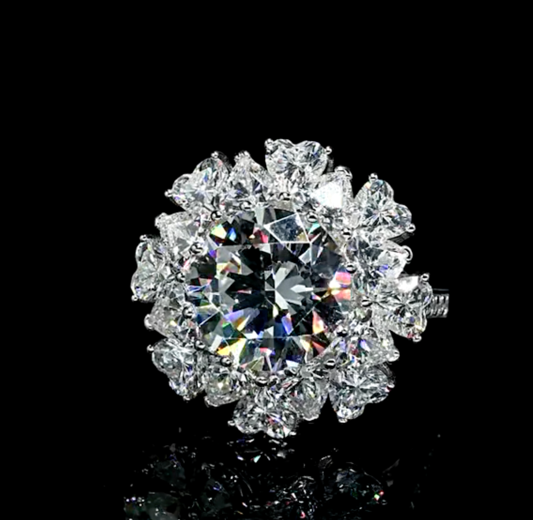 Stunning Radiant 5CT VVS1/D Moissanite Wedding Ring | GRA Certificate