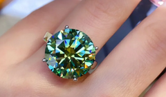 Magnificent 5CT GRA Certified Green Moissanite Wedding Ring | GRA Certificate