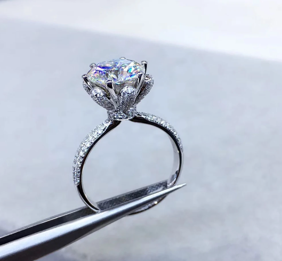 Brilliant 5CT GRA Certified Moissanite Engagement Ring | Customizable Name