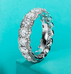 Stunning Brilliant 5.5CT VVS1/D Real Moissanite Halo Eternity Band | GRA Certified