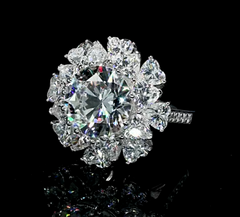 Stunning Radiant 5CT VVS1/D Moissanite Wedding Ring | GRA Certificate