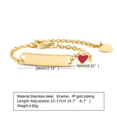 Luxury IP Gold Plated - Personalized Name Heart Bracelet for Babies and Children