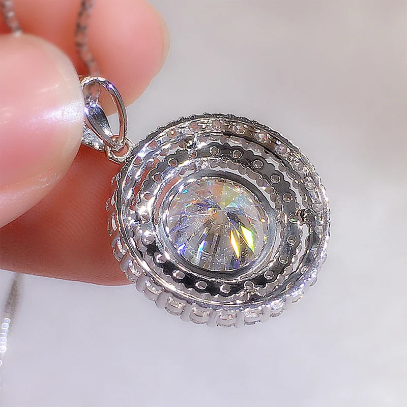 Gorgeous Mosaic AAA Cubic Zirconia Round Pendant Necklace