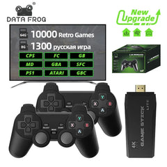 DATA FROG Retro Video Game Console 2.4G Wireless 4K 10000 Games Portable Console for TV