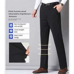 High Quality Men's Business Casual Elastic Straight Suit Pants