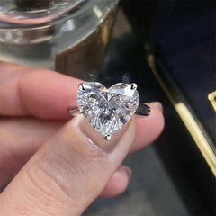 Radiant 4CT VVS1/D Heart Shaped Moissanite Engagement Ring | GRA Certified