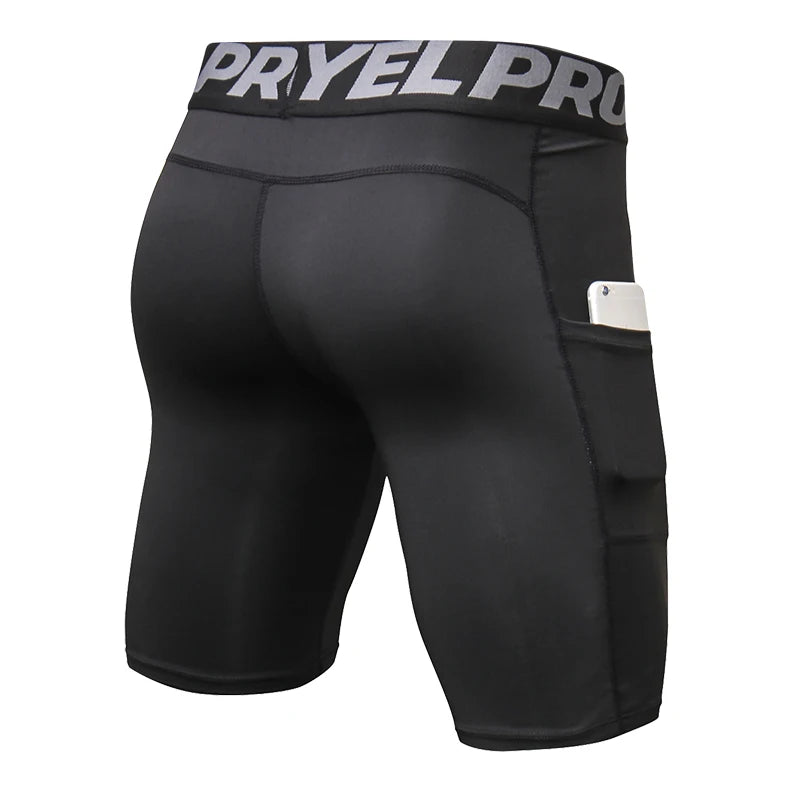 High Quality Men's Sportswear Compression Quick Dry Breathable Legging Shorts With Pocket