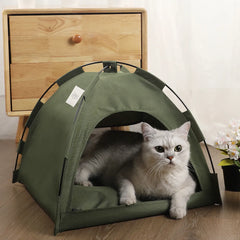 Durable Breathable Pet Tent Bed Cozy House for Cats with Warm Cushions