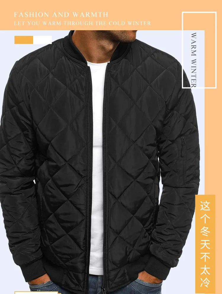 High Quality Men's Cotton-padded Jacket Lingge Stitched Bomber Jackets