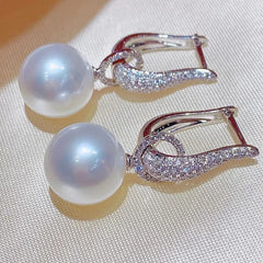 Gorgeous Fashion Imitation Pearl Bling Cubic Zirconia Dangle Earrings