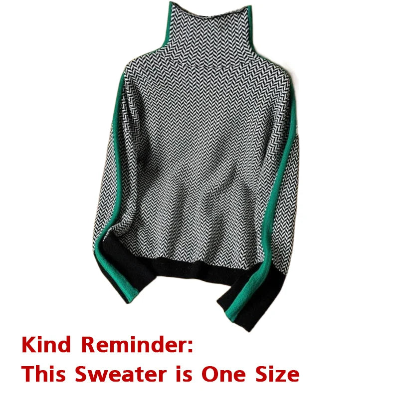 Gorgeous Luxury Fashion Stylish  Women's Sweater Knitted Turtleneck Sweaters