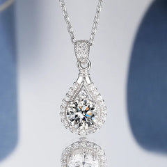 Exquisite Brilliant VVS1 and D Color Moissanite Diamond Pendant Necklace | GRA Certificate