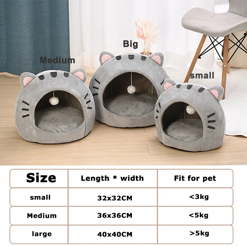 High-Quality 100% Cotton Cozy Pet House for Cats and Small Dogs