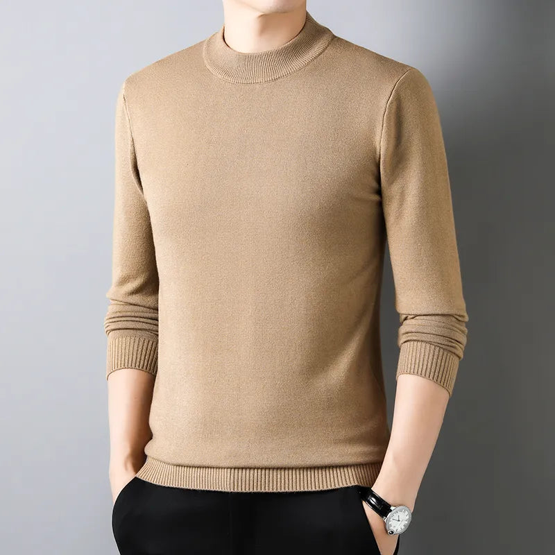 Luxury Men Cashmere Half Turtleneck Pullover Knitwear Sweater