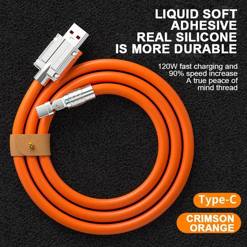 120W 7A Fast Charge USB Type C Cable 180 Degree Rotation Elbow Cable for Game for Xiaomi Redmi Honor Phone Charger USB C Cable